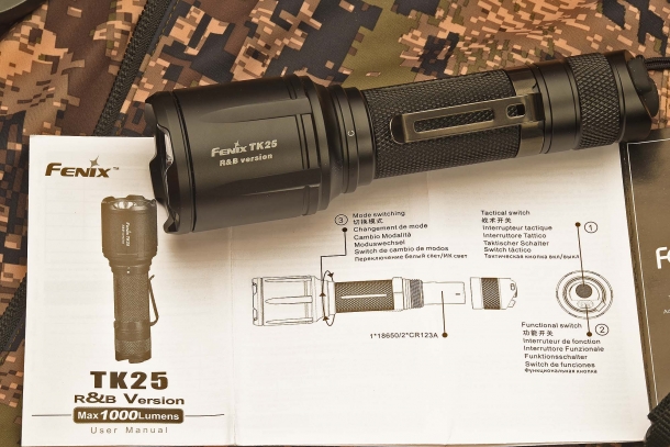 The new Fenix TK25 R&B tactical multipurpose flashlight
