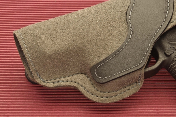 The Radar 5074 "Invisible" holster is manufactured out of microfiber, and replicates the look and feel of suede