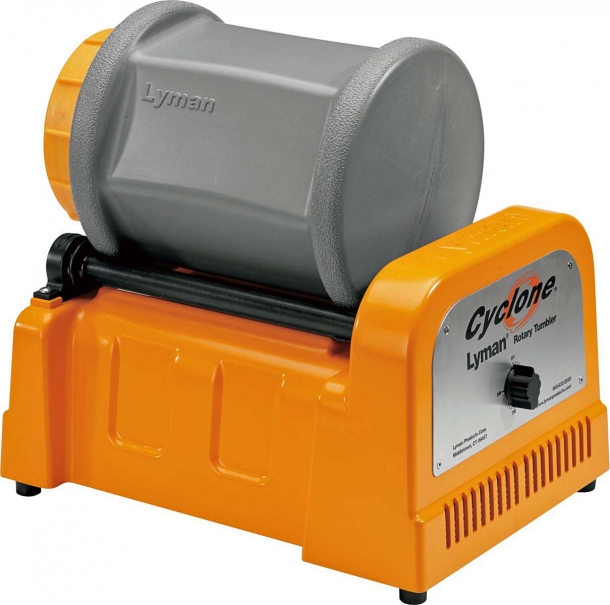 Lyman "Cyclone" Rotary Thumbler: the effective case tumbler The Lyman Cyclone comes with a timer dial, providing up to 3 hours of continuous runtime
