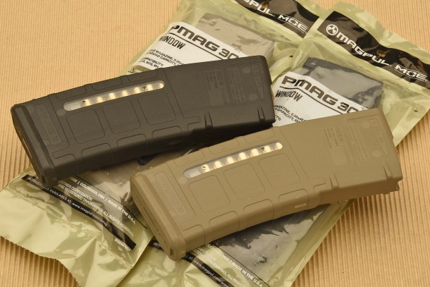 The PMAG magazines are available in black or desert tan