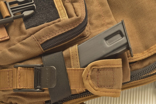A side pouch will also work as a magazine holder
