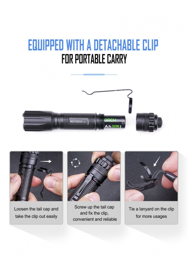 Nextorch upgraded TA30 one-step strobe tactical flashlight Nextorch upgraded TA30 one-step strobe tactical flashlight