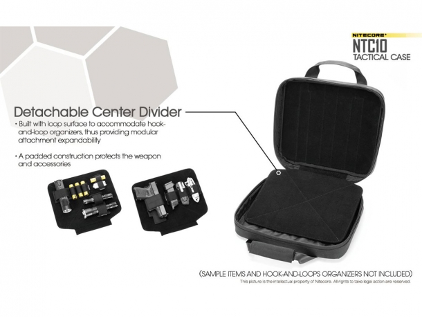 Nitecore NTC10, NEB10 and NEB20: the unexpected tactical bags The detachable center divider can also host hook-and-loop extensions