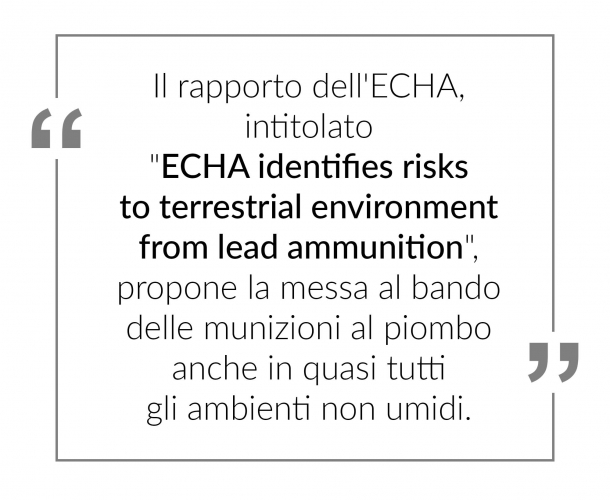 Munizioni al piombo sotto attacco: l'ECHA ci riprova!