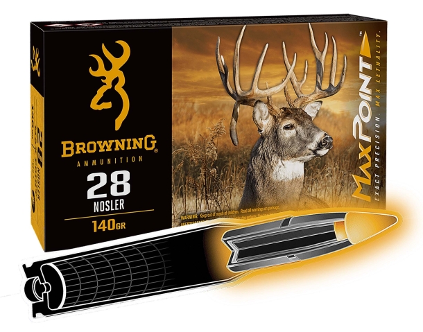 Browning Ammunition Max Point and Silver Series, now available in 28 Nosler Browning Ammunition Max Point 28 Nosler