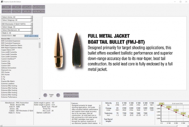 Firearms Guide: l'ottava edizione è su USB! Non solo armi da fuoco: la Firearms Guide copre anche le munizioni, con tavole balistiche complete