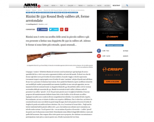 Armi Magazine lancia il nuovo sito Il layout è quello tipico dei blog, comune alla gran parte dei siti online