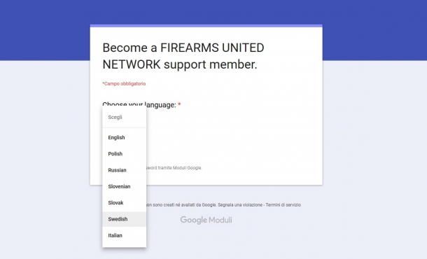 Firearms United dà il via ai tesseramenti individuali Per il tesseramento è stato predisposto un modulo in più lingue