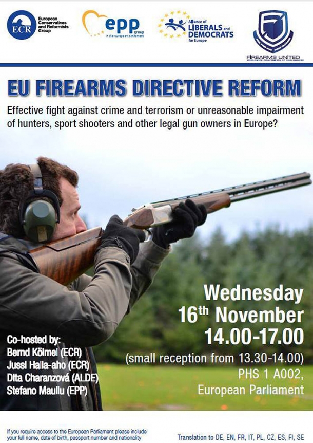 Against EU Gun Ban: the Firearms United conference at the European Parliament Firearms United announced the conference, held in collaboration with three political groups, in the past weeks