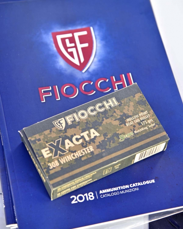 Le munizioni Fiocchi Exacta .308 Winchester con pala Sierra Match King da 175 grani che Fiocchi Munizioni ha messo a disposizione durante l'evento