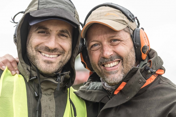 Ugo Pelosi e Alberto Panza, due elementi chiave dell'organizzazione: i loro sorrisi dicono tutto dello spirito che caratterizza il Trofeo Fiocchi-Sabatti