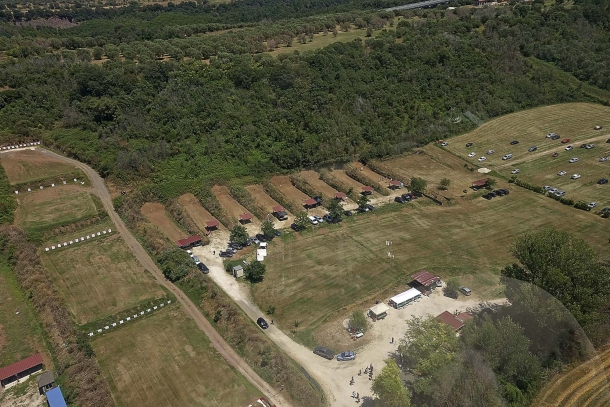 Eventi: poligono di Porta Neola, Special Day 2018 Vista aerea (parziale) degli impianti di tiro