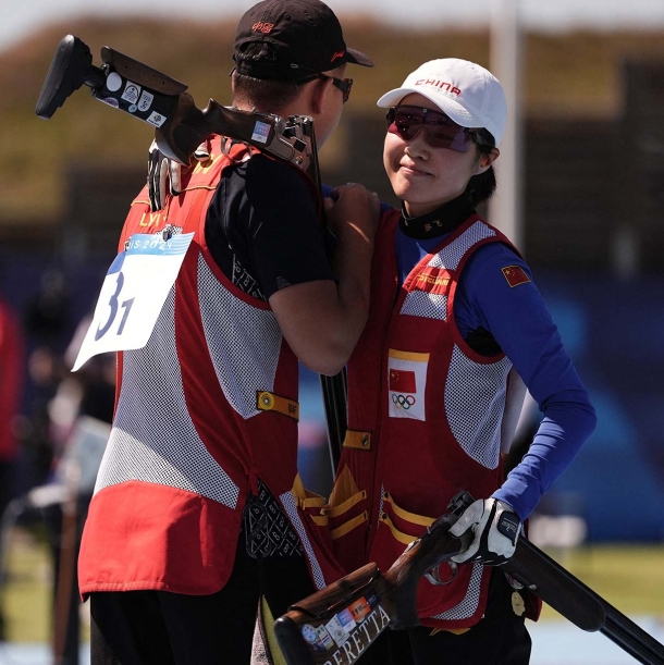 Beretta wins all at the Paris Olympics Jiang Yiting and Lyu Jianlin (PRC), bronze medal in Mixed Team Skeet