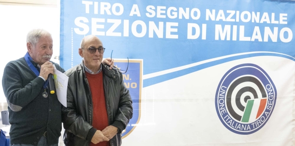 Campionato italiano UITS 2022 Ex Ordinanza e Ordinanza a 300 metri Il Cav. Giorgio Prandini (Presidente TSN Codogno) e Mario Berardinetti (Presidente TSN Milano)