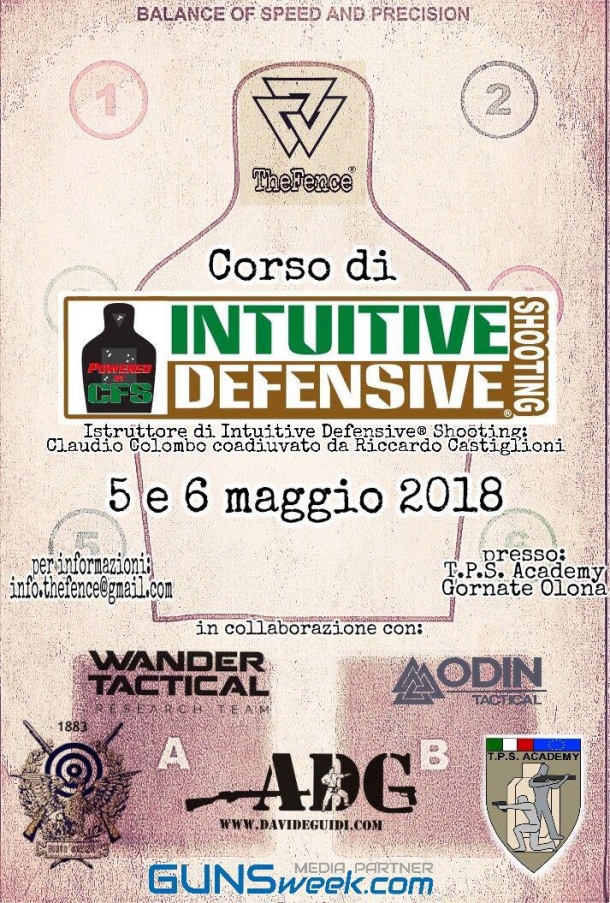 Corso Intuitive Defensive Shooting 2018 Corso Intuitive Defensive Shooting 2018