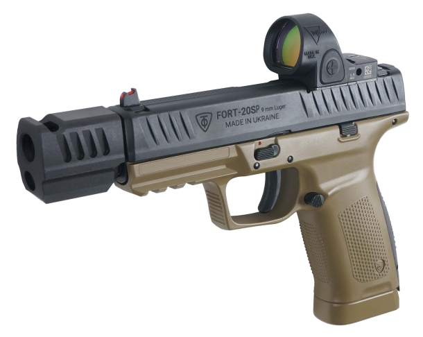RPC FORT: continua lo sviluppo di armi in Ucraina Pistola sportiva FORT-20SP, con canna compensata