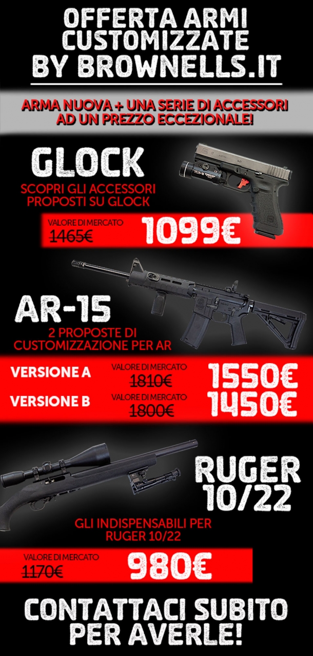 Brownells Italia: armi custom a prezzo speciale! La locandina dell'iniziativa Brownells Italia