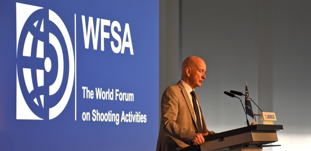 Il Presidente WFSA Torbjörn Lindskog, durante il discorso di apertura
