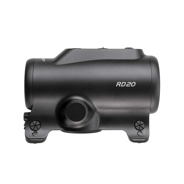 Blaser RD20, il red dot dedicato per i fucili Blaser Ottica a punto rosso Blaser RD20, lato sinistro