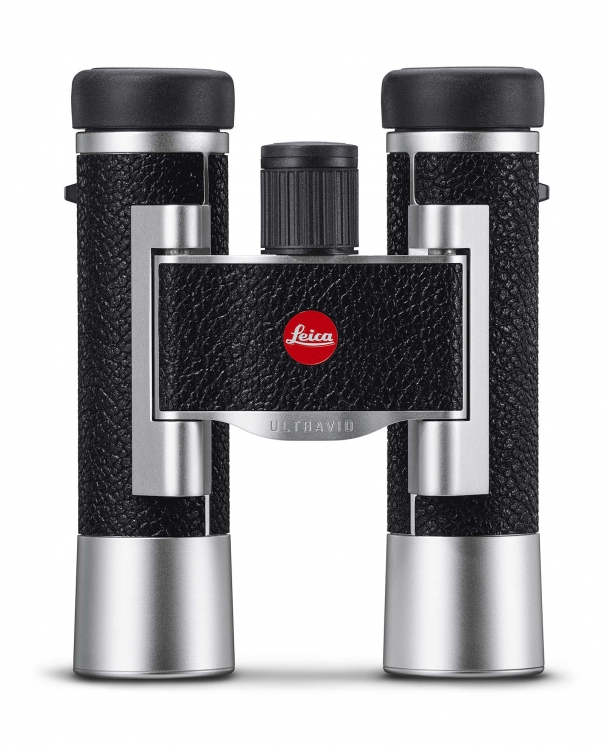 Leica Ultravid 8x20 and 10x25 binoculars The Leica Ultravid 8x20 binocular, with silver housing