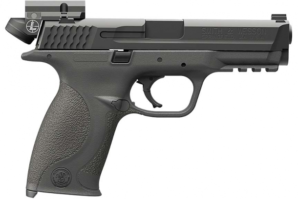 Leupold Deltapoint Micro red dot sight for pistols Leupold Deltapoint Micro red dot sight on Smith & Wesson M&P pistol