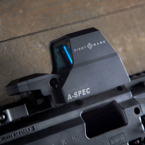Sightmark RAM Ultra Shot line of reflex sights The A-Spec ("Advanced Spec.") reflex sight retains most features of the R-Spec model, with the addition of night vision-compatible adjustment levels