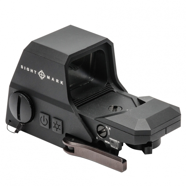 Sightmark RAM Ultra Shot line of reflex sights The R-Spec reflex sight features four reticle options with red or green illumination and a new low battery indication which prompts the reticle to blink when the battery is low