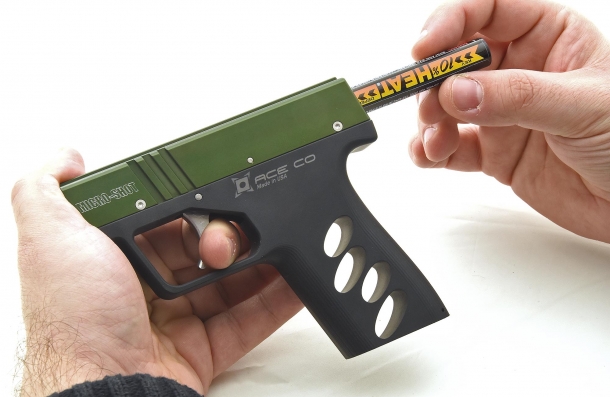 Pushing the trigger forward is all it takes to load and unload the Micro-Shot