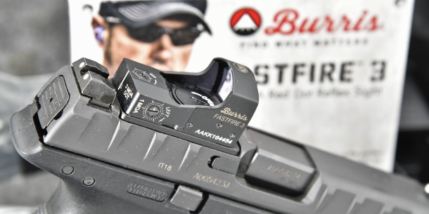 The APX Combat is compatible with several popular red dot sights, such as this Burris FastFire 3