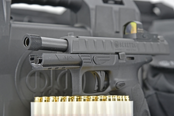 The APX pistol design features a Browning-type working system in lieu of Beretta's quintessential tilting barrel block