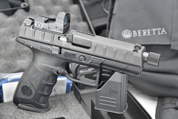 The APX Combat is the latest evolution of the striker-fired, polymer-frame Beretta APX pistol design