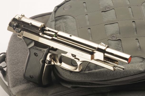 Realistic semiautomatic pistols, but blank firing