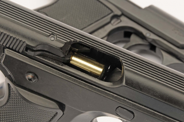 These pistols shoot and eject empty cases like real firearms