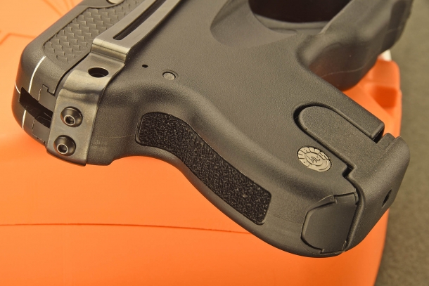 A slip-proof surface on the grip backstrap helps provide a solid gripping in most circumstances