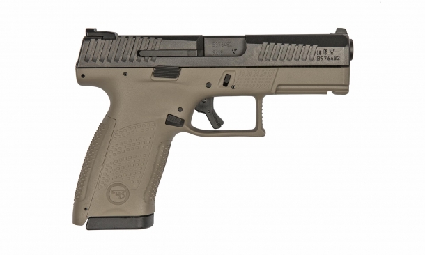 CZ P-10 C semi-automatic pistol: Czech polymer goodness! CZ P10C pistol, FDE finish