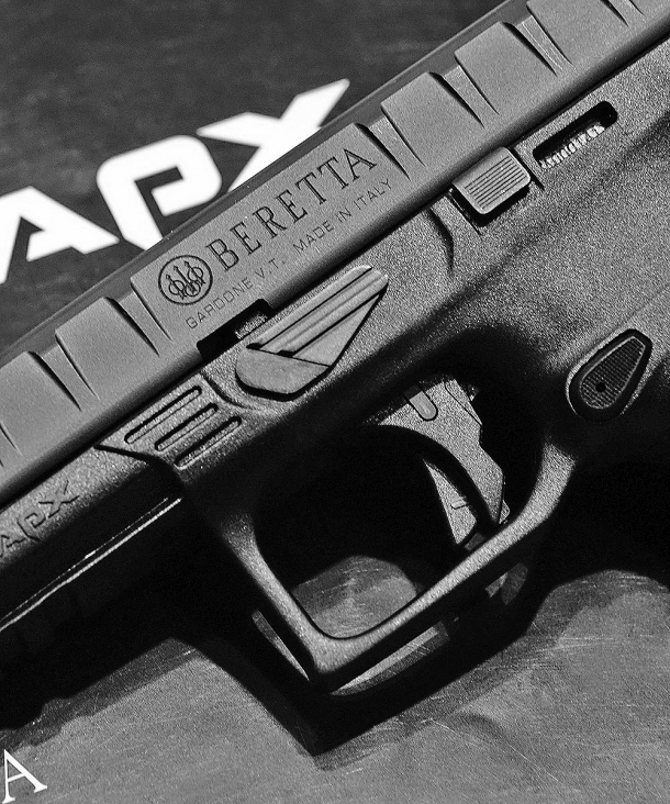 The Beretta APX is easily and quickly stripped through a frame-mounted lever