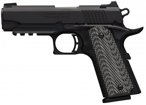 Browning 1911-380 Black Label new pistols for 2017 The Browning Black Label 1911-380 Pro Compact pistol in its railed version