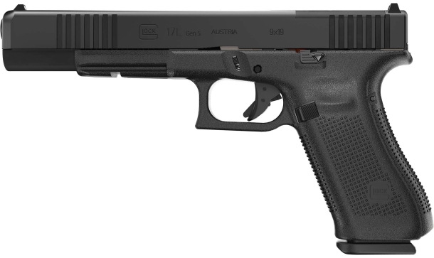 Glock 17L Gen5 MOS: la nuova pistola da competizione Pistola semi-automatica Glock 17L Gen5 MOS calibro 9x19mm Parabellum – lato sinistro