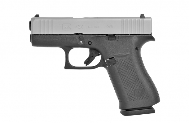 New Glock G43X and G48 slimline pistols with silver slides Glock G43X Slimline Silver slide