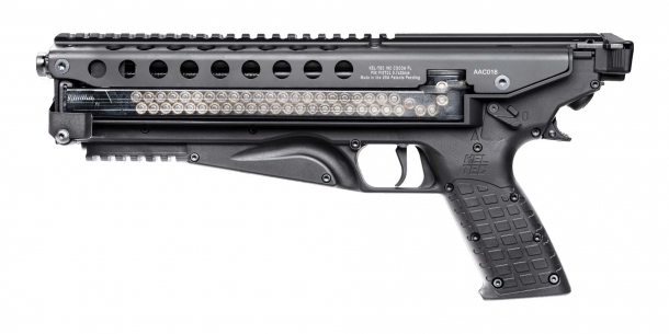 Kel-Tec P50, nuova pistola semi-automatica calibro 5.7x28mm Pistola Kel-Tec P50 calibro 5.7x28mm, lato sinistro
