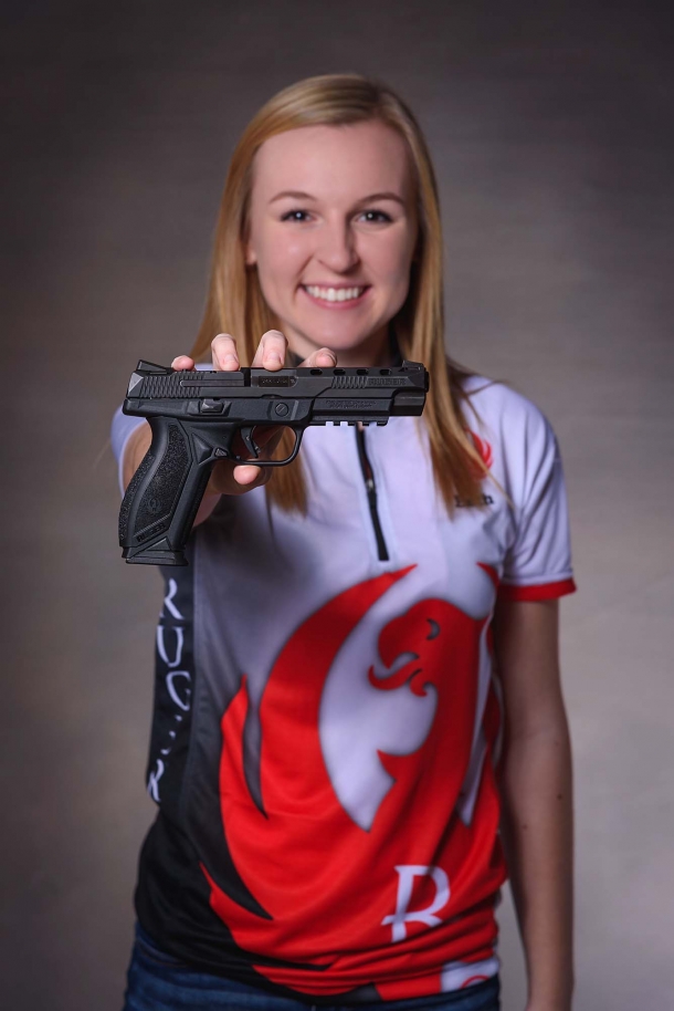 Ruger American Pistol Competition, the entry level handgun for Production shooting Team Ruger shooter Beth Walker with the Ruger American Pistol Competition