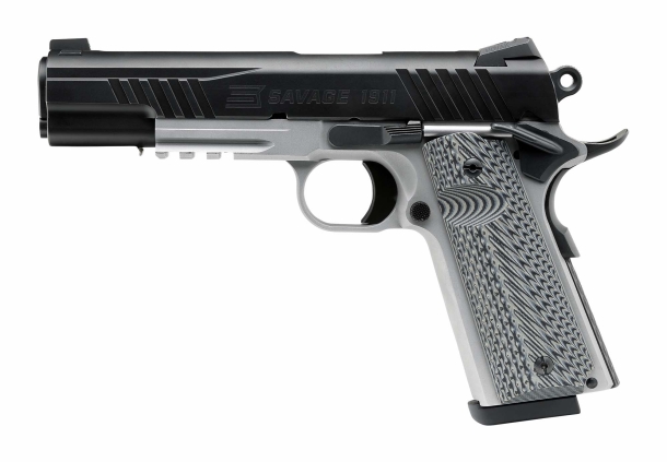 Savage Arms introduces new 1911 Government-style pistols series Savage Arms 1911 pistol, Two-Tone rail gun