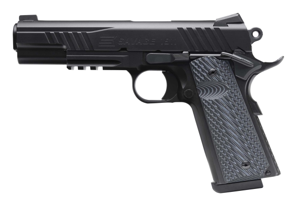 Savage Arms introduces new 1911 Government-style pistols series Savage Arms 1911 pistol, Melonite black rail gun