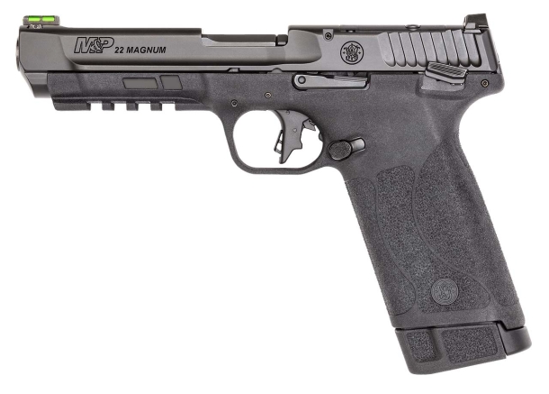 Smith & Wesson M&P 22 Magnum: la nuova pistola sportiva dalla chiusura innovativa Pistola semi-automatica Smith & Wesson M&P 22 Magnum – lato sinistro