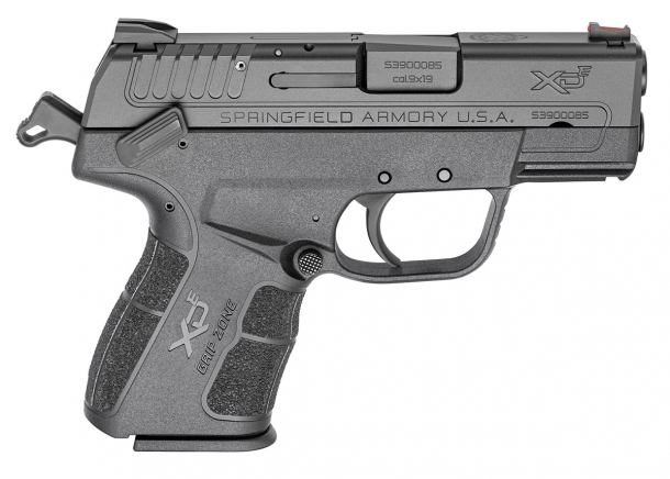 Springfield Armory XD-E: il ritorno del... cane! La XD-E presenta uno scatto in azione mista con cane esterno e sicura manuale ambidestra
