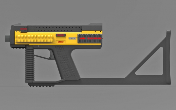 La pistola Bullpup di Tecnostudio Engineering a IWA 2018 La Tecnostudio Engineering Bullpup Pistol TSE con calciolo fisso