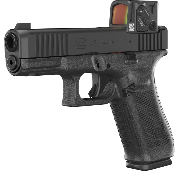 Glock concealed carry pistols with Aimpoint COA red dot sight Glock 45 pistol with Aimpoint COA red dot sight