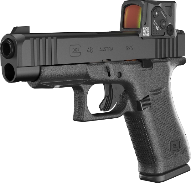 Glock concealed carry pistols with Aimpoint COA red dot sight Glock 48 pistol with Aimpoint COA red dot sight