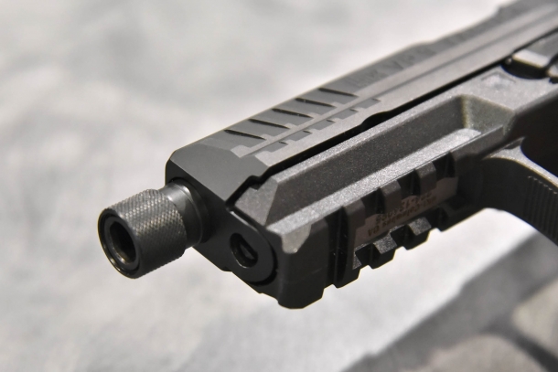 New for 2017 from Heckler & Kock is the "Tactical" version of the VP9, equipped with a threaded muzzle for sound suppressors