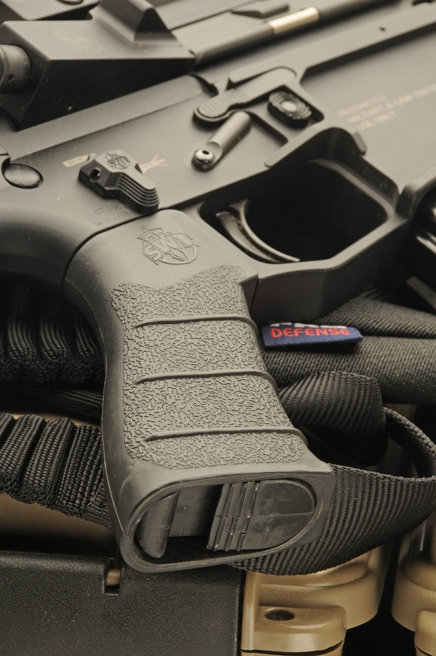 A detail of the grip